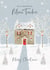 Classic Christmas Card - Music Teacher - Illustrated House in Snow created by Rebecca Prinn
