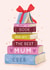 Pretty Mother's Day Card - Book Stack - Best Mum Ever created by Debbie Daley Illustrations