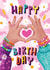 Cute Birthday Card - Hands Making a Heart - Flowers created by Aniet Illustration