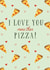 Fun Valentines Day Card with Pizza and Hearts created by Ann-Sophie D'hollander Illustration