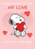 Cute Peanuts Valentine's Day Card – Love – Snoopy created by Danilo