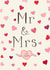 Classic Wedding Card - Mr & Mrs - Hearts - 2025 created by Love Lucy Illustration