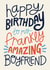 Classic Birthday Card - Amazing Boyfriend created by Christine Cuddihy Illustration