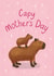 Cute Mother's Day Card - Capybara created by Silky Rose Design