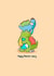 Funny Cute Dinosaur Anniversary Card – Happy Anniver-saury created by Toastedink