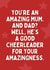 Funny Mother's Day Card Amazing Mum - Cheerleader Dad created by Sundiva Designs