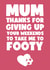 Mother's Day; Mum; Football; Cute; Grateful created by Card Charisma