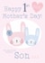 Cute Mother's Day Card - Rabbits - First Mother's Day - From Son created by Juniper and Rose Studio