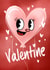 Cute heart Balloon Character Valentines Card created by Danielle Lisa
