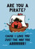 Funny Valentine's Day Card - Pirate created by Mr. Men