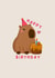 Cute Birthday Card - Capybara - Cake created by Sophia Mac