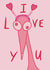 I Love You - Cute Pink Pointy Nosed Dog Themed Anniversary/ Valentines Day Card created by Gal + Goose