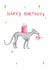 Cute Birthday Card - Greyhound - Flowers created by HCD Illustration