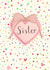 Pretty Birthday Card - For Sister - Bow Heart created by Love Lucy Illustration