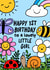 Cute 1st Birthday Card - For Her - Flowers created by Macie Dot Doodles