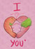 Cute & Fun Anniversary or Valentine Card - Kissing Prawns - I 'heart' You. created by Stiffnees