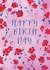 Pretty Birthday Card - For Her - Hand Painted Floral Pattern - Bold Type created by Rebecca Prinn