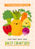 Cute New Baby Card - Dancing Fruit & Vegetables - Congratulations created by Joanne Hawker