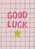 Classic Good Luck Card - Pink Grid Pattern created by Sweetlove Press