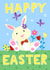 Cute Easter Card - Bunny Rabbit - Flowers & Butterflies created by Dale Simpson