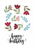 Brush Calligraphy Birthday Card – Folk-Inspired Floral Design created by Creative Feel Designs