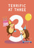 Cute 3rd Birthday Card - Terrific At Three - Hedgehogs created by Painted Parasol Studio
