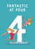 Cute 4th Birthday Card - Fantastic At Four - Rabbits created by Painted Parasol Studio