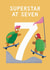 Cute 7th Birthday Cards - Superstar At Seven - Tortoises created by Painted Parasol Studio