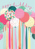 Classic Birthday Bard - For Her - Bright Colourful Balloons created by Louise Tiler