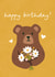 Cute Birthday Card - Bear - Flowers created by Hello Elks