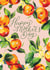 Pretty Open Mother's Day Card - For Her - Painted Oranges - Illustration created by Rebecca Prinn