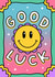 Cute Good Luck Card - Smiley Face - Sparkles created by Wafflemamaart