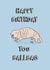 Funny Birthday Card - You Ballbag - Naked Molerat created by Blessherlittleartoons by Amy
