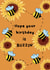 Cute Birthday Card - Buzzin - Bees created by @Laura Lonsdale Designs
