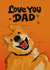 Cute Father's Day Card - Golden Retriever - Love You Dad created by Kasia Cards