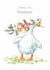 Cute Thank you Teacher Card - White Duck with Apples created by Paper Shed Design