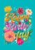 Pretty Birthday Card - Colourful Flowers - Summery created by Aniet Illustration