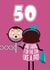 Funny Birthday Card - 50th - Chin Hair created by Versed Aid