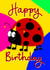 Cute ladybird birthday card for kids created by Magpie Designs UK