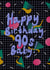 Retro geometric 90s pattern birthday card for friend created by Mystic Flora