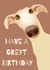 cute funny greyhound dog pet birthday card for mum, dad, friend. created by TEA Designs