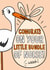 Funny New Baby Card - Stork - Bundle Of Noise created by TeePee Creations