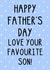 Funny Father's Day Card - Favourite Son - Hearts - Sibling Rivalry created by OhJaye