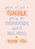 Classic Thank You Card - For Teacher - Inspiration And A Role Model created by Sweetlove Press
