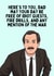 Funny Father's Day Card - Basil Fawlty - Fawlty Towers - Here's To You created by Sundiva Designs