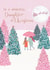 Classic Christmas Card - For Daughter - Pink Christmas Trees created by Louise Tiler