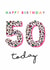 Classic Birthday Card - 50th - Heart Leopard Print created by Michelle Fiedler Design