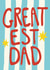 Modern Father's Day/Birthday Card - Greatest Dad - Stars created by Giddy Kipper