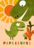 Cute Father's Day Card - Dinosaur - Papasaurus created by Lucy Maggie Designs