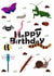 Whimsical birthday card of Creepy Crawlies for young explorers! created by Edel Harrington